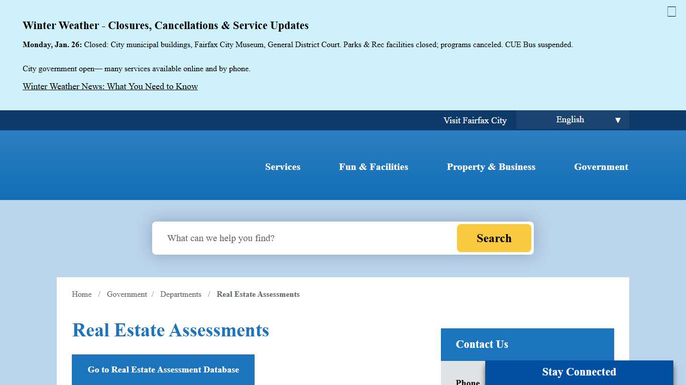 Real Estate Assessments City of Fairfax, VA